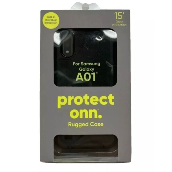 Samsung Galaxy ONN Rugged Case w/ Built-In Antimicrobial-Samsung Galaxy A01 Phon - Picture 1 of 6